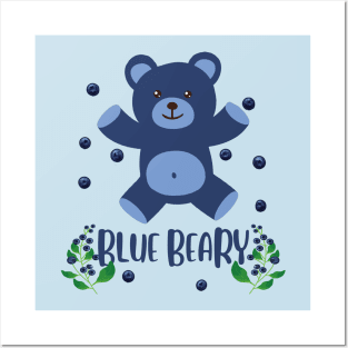 Blue Beary teddy bear Posters and Art